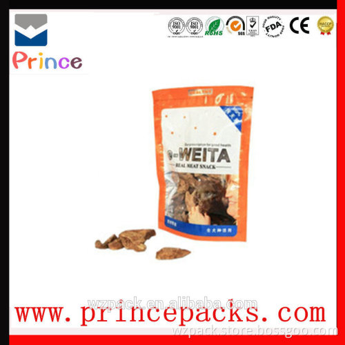 Plastic pet dog food packaging bag with zip lock